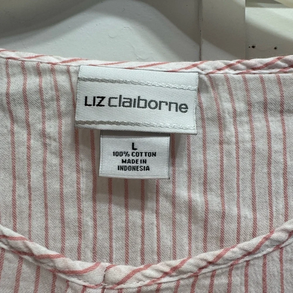 Liz Claiborne Striped Blouse with Bow Sleeves - Picture 4 of 5